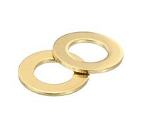 sourcing map M4 Flat Washer, 150 Pcs Brass Ring Flat Washers 8mm OD 0.5mm Thick Metal Sealing Gasket Ring for Screws Bolts Nuts