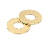 sourcing map M4 Flat Washer, 200 Pcs Brass Ring Flat Washers 10mm OD 0.8mm Thick Metal Sealing Gasket Ring for Screws Bolts Nuts