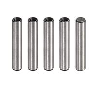 sourcing map M4 Internal Thread Dowel Pin 5pcs 6x30mm Chamfering Flat Carbon Steel Cylindrical Pin Bed Bookshelf Metal Devices Industrial Pins