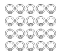 sourcing map M4 Lifting Eye Nut, 304 Stainless Steel Ring Shape Female Thread Nuts Fastener for Engineering Port Marine Fixing Silver, Pack of 20