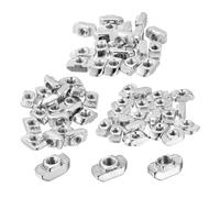 sourcing map M4/M5/M6 120Pcs T Nuts Sliding T Slot Nut Fastener Carbon Steel Nickel Plated for 3030 Series Slot Aluminum Profile