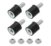 sourcing map M4 Rubber Mounts, 4Pcs 10x10mm(DxH) Rubber Cylindrical Anti Vibration Isolator Shock Absorber with Lock Nut for Car Bobbin Generator Air Compressors