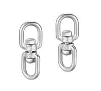 sourcing map M4 Swivel Eye Double Ended Round Rotating Hoist Ring, 5/32 in Stainless Shackle Connector Bolts Eye to Eye 2 Pcs