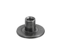 sourcing map M4 T-Nuts, 24pcs Carbon Steel Tee Nut Round Base Weld Nuts 8mm Height Through Hole Flange Insert Female Thread Plate Nuts, Dark Gray