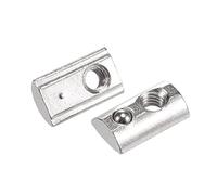 sourcing map M4 T Slot Nuts Roll in Spring T-nut with Ball Carbon Steel for 2020 Series Aluminum Extrusion Profile Rail with 6mm Slot 30Pcs
