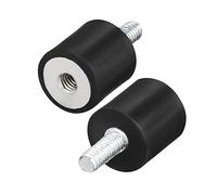 sourcing map M4 Thread Male Female Rubber Mounts,Vibration Isolators,Shock Absorber 13mm x 13mm Black 4pcs