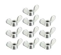 sourcing map M4 Wing Nuts Zinc Plated Fasteners Parts Screws Cymbals Butterfly Nut Silver Tone 10pcs
