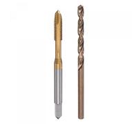 sourcing map M4 x 0.7 Spiral Point Thread Tap and 3.3mm Drill Bit Set, Metric Titanium Plated Cobalt High Speed Steel Machine Screw Thread Tap Threading Tool