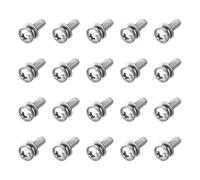 sourcing map M4 x 12mm 304 Stainless Steel Phillips Pan Head Machine Screws Bolts Combine with Spring Washer and Plain Washers 20Pcs
