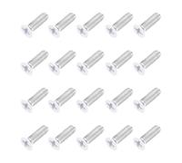 sourcing map M4 x 12mm Flat Countersunk Head Machine Screws 304 Stainless Steel Full Thread Phillips Drive Cross Screw for Furniture Connection Electrical Appliances (White, Pack of 20)
