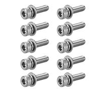 sourcing map M4 x 16mm Stainless Steel Hex Socket Head Cap Screws Bolts Combine with Spring Washer and Plain Washers 10pcs