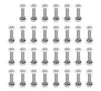 sourcing map M4 x 20mm 304 Stainless Steel Hex Head Screws Bolts, Nuts, Flat & Lock Washers Assortment Kit, Fully Threaded, Bright Finish for Home, Electronic, Machine, 30 Sets