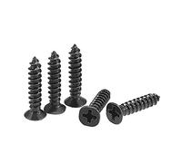 sourcing map M4 x 20mm Wood Screws Phillips Flat Head Carbon Steel Self Tapping Screws Black 200pcs