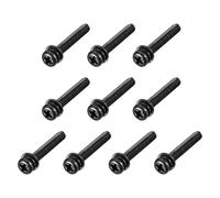 sourcing map M4 x 25mm Carbon Steel Phillips Pan Head Machine Screws Bolts Combine with Spring Washer and Plain Washers 10pcs