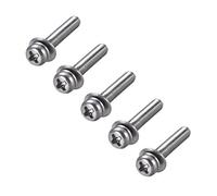 sourcing map M4 x 25mm Stainless Steel Phillips Pan Head Machine Screws Bolts Combine with Spring Washer and Plain Washers 5pcs
