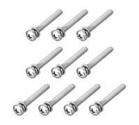 sourcing map M4 x 30mm 304 Stainless Steel Phillips Pan Head Machine Screws Bolts Combine with Spring Washer and Plain Washers 10Pcs