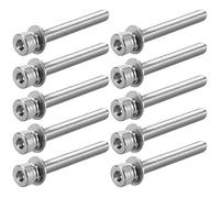sourcing map M4 x 35mm Stainless Steel Hex Socket Head Cap Screws Bolts Combine with Spring Washer and Plain Washers 10pcs