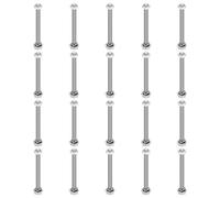 sourcing map M4 x 40mm 304 Stainless Steel Hex Head Screws Bolts, Nuts, Flat & Lock Washers Assortment Kit, Fully Threaded, Bright Finish for Home, Electronic, Machine, 20 Sets
