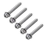 sourcing map M4 x 40mm Stainless Steel Phillips Pan Head Machine Screws Bolts Combine with Spring Washer and Plain Washers 5pcs