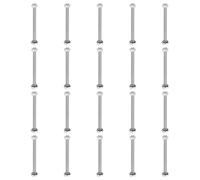 sourcing map M4 x 50mm 304 Stainless Steel Hex Head Screws Bolts, Nuts, Flat & Lock Washers Assortment Kit, Fully Threaded, Bright Finish for Home, Electronic, Machine, 20 Sets