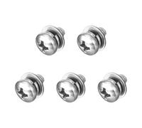 sourcing map M4 x 6mm 304 Stainless Steel Phillips Pan Head Machine Screws Bolts Combine with Spring Washer and Plain Washers 5Pcs