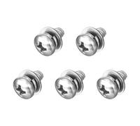 sourcing map M4 x 8mm 304 Stainless Steel Phillips Pan Head Machine Screws Bolts Combine with Spring Washer and Plain Washers 5Pcs