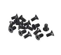 sourcing map M4 x 8mm Phillips Screw Fastener Black for Laptop PC TV Fan Switch 50pcs