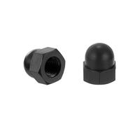 sourcing map M4x0.7 Acorn Cap Nuts, 30Pcs Nylon Dome Cap Head Acorn Nut Hardware Nuts for Bolt Cover, Black