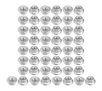 sourcing map M4x0.7mm Serrated Flange Hex Lock Nuts, 50Pcs 304 Stainless Steel Non-Slip Metric Hexagon Flange Nut, Full Thread, Bright Finish, Silver