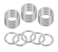 sourcing map M4x1.2" Seamless Metal O Ring, 304 Stainless Steel Smoothing Welded Solid Round Ring Buckle for Dog Collars Macrame Camping Belt Dog Leashes Luggage, Pack of 20