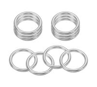 sourcing map M4x1.2" Seamless Metal O Ring, 304 Stainless Steel Smoothing Welded Solid Round Ring Buckle for Dog Collars Macrame Camping Belt Dog Leashes Luggage, Pack of 10