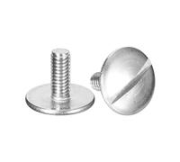 sourcing map M4x10mm Extra Large Flat Head Slotted Screws, 5pcs 304 Stainless Steel Round Head Bolts