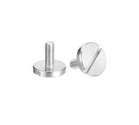 sourcing map M4x10mm Slotted Round Large Flat Head Screws, 5pcs 304 Stainless Steel Slotted Decoration Screws