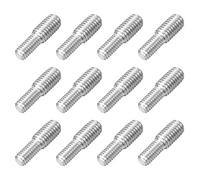 sourcing map M4x10mm to M5x10mm Double End Threaded Stud Screw Bolt, 12Pcs 304 Stainless Steel Thread Reducer Adapter for Furniture Machinery Assembly Fastener