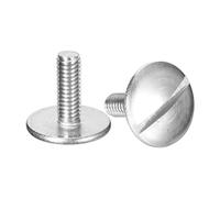 sourcing map M4x12mm Extra Large Flat Head Slotted Screws, 8pcs 304 Stainless Steel Round Head Bolts