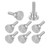 sourcing map M4x12mm Knurled Thumb Screws, 304 Stainless Steel Diamond Head Thumb Screws Metric Knurled Head Bolts with Shoulder Grip Knobs Hand Tighten Thread Fasteners, 12mm Dia. 8 Pcs