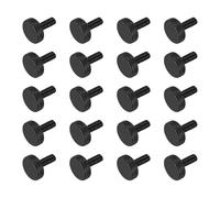 sourcing map M4x12mm Knurled Thumb Screws, Black Steel Flat Head Thumb Screws Zinc Plated Metric Knurled Head Bolts Grip Knobs Hand Tighten Thread Fasteners, 20 Pcs
