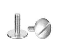 sourcing map M4x14mm Extra Large Flat Head Slotted Screws, 5pcs 304 Stainless Steel Round Head Bolts