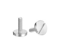 sourcing map M4x14mm Slotted Round Large Flat Head Screws, 5pcs 304 Stainless Steel Slotted Decoration Screws