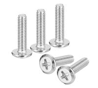 sourcing map M4x16mm Flat Round Head Phillips Head Screws, 20Pcs 304 Stainless Steel Phillips Drive Machine Screw, Full Thread, Bright Finish, Furniture Screw Connection Bolt Screw