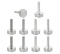sourcing map M4x16mm Knurled Thumb Screws, 304 Stainless Steel Flat Head Thumb Screws Metric Diamond Knurled Head Bolts Grip Knobs Hand Tighten Thread Fasteners, 12mm Dia. 12 Pcs