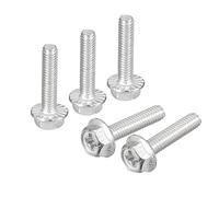 sourcing map M4x18mm Phillips Hex Head Flange Bolts, 30pcs 304 Stainless Steel Hexagon Phillips Flange Head Hex Bolts Machine Screws
