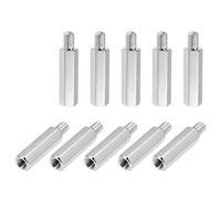 sourcing map M4x20mm+6mm Male-Female Hex Nickel Plated PCB Motherboard Spacer Standoff for FPV Drone Quadcopter, Computer & Circuit Board Silver Tone 20pcs