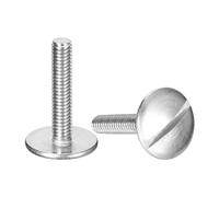 sourcing map M4x20mm Extra Large Flat Head Slotted Screws, 5pcs 304 Stainless Steel Round Head Bolts