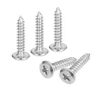 sourcing map M4x20mm Flat Head Phillips Drive Self Tapping Screws, 304 Stainless Steel Cross Drive Fastener Screws, Silver, Pack of 100