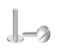 sourcing map M4x25mm Extra Large Flat Head Slotted Screws, 5pcs 304 Stainless Steel Round Head Bolts