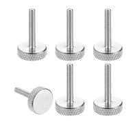 sourcing map M4x25mm Knurled Thumb Screws, 304 Stainless Steel Flat Head Thumb Screws Metric Diamond Knurled Head Bolts Grip Knobs Hand Tighten Thread Fasteners, 16mm Dia. 6 Pcs