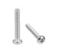sourcing map M4x25mm Machine Screws Pan Phillips Cross Head Screw 304 Stainless Steel Fasteners Bolts 20Pcs