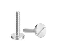 sourcing map M4x30mm Slotted Round Large Flat Head Screws, 5pcs 304 Stainless Steel Slotted Decoration Screws