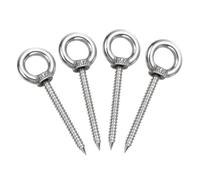 sourcing map M4x40mm Eye Hooks 2.4x0.7x0.7 Inch 304 Stainless Steel Eye Bolts Hammock Hooks for Screw Eyes Hanging Swing, Yoga Hammock Stand, Pack of 4